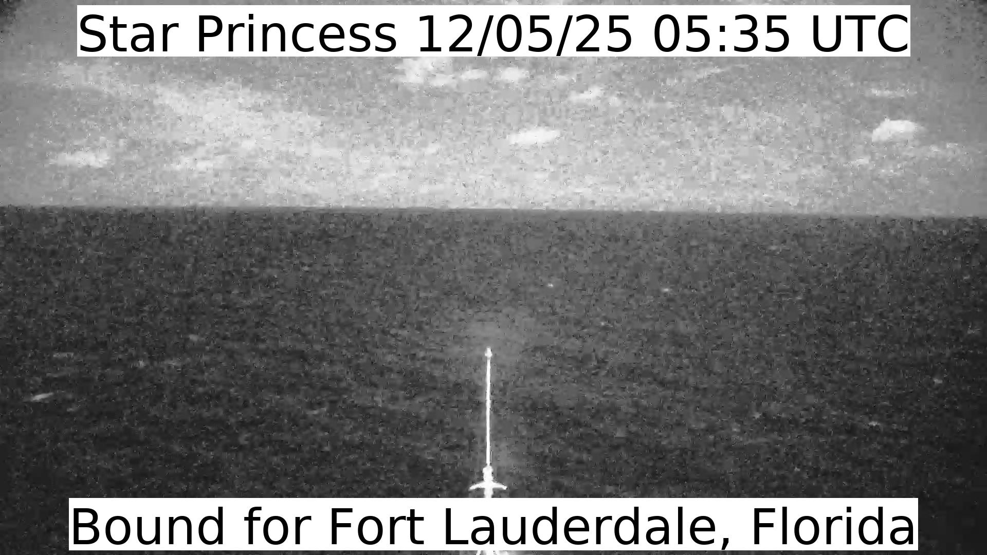 A live picture from the bridge of the Star Princess